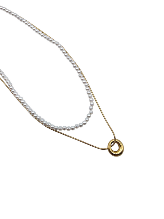 Kette Pearl & Gold Layers