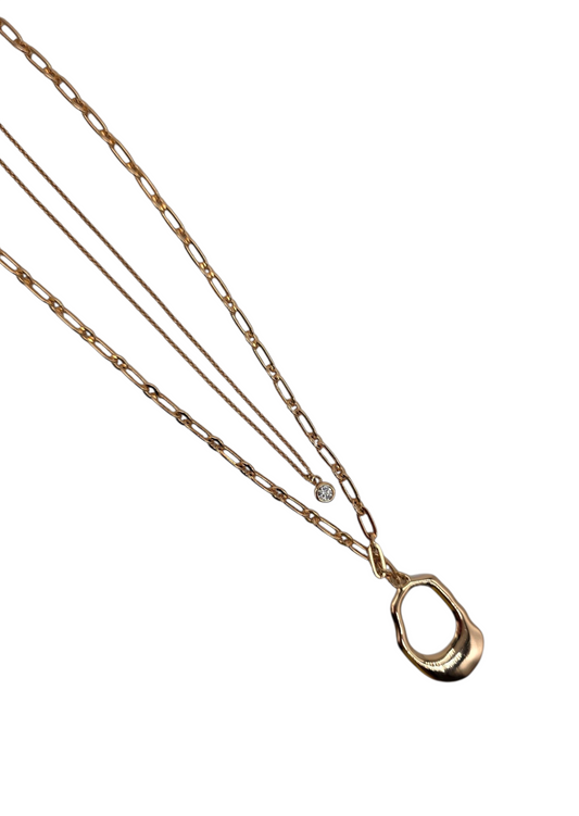 Kette Oyster Layer Goldrose