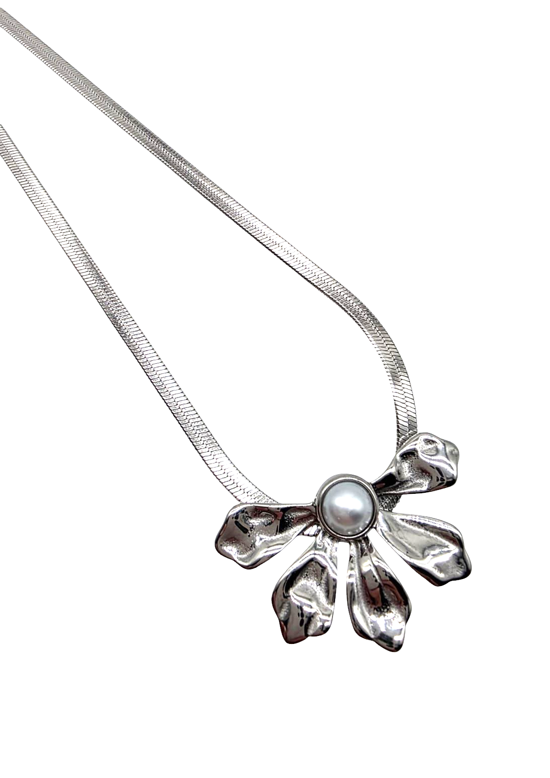 Kette Flower Pearl Silver