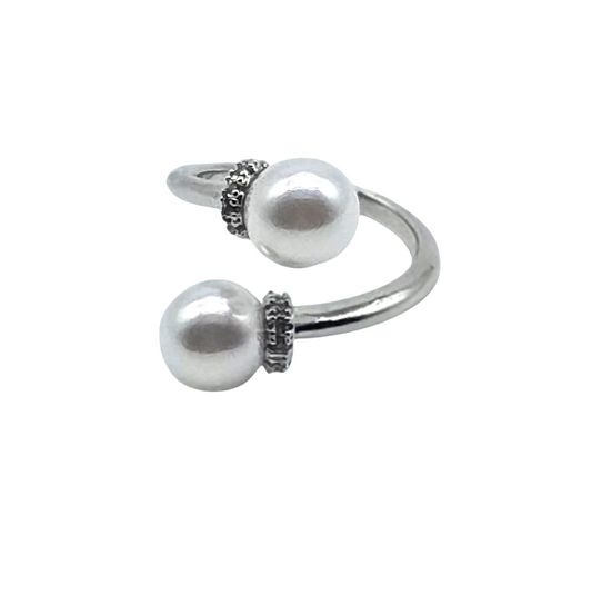 Ring Duo Perla Silver