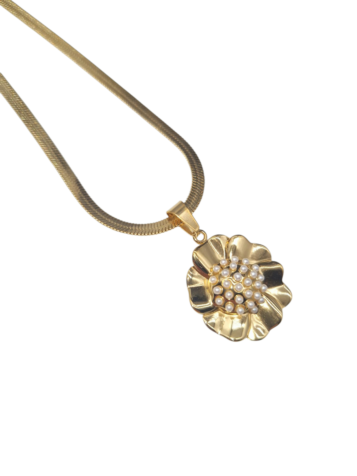 Kette Perlenblume Gold