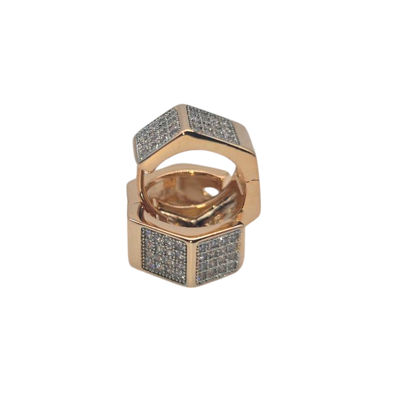 Ohrringe Hexogon Rose