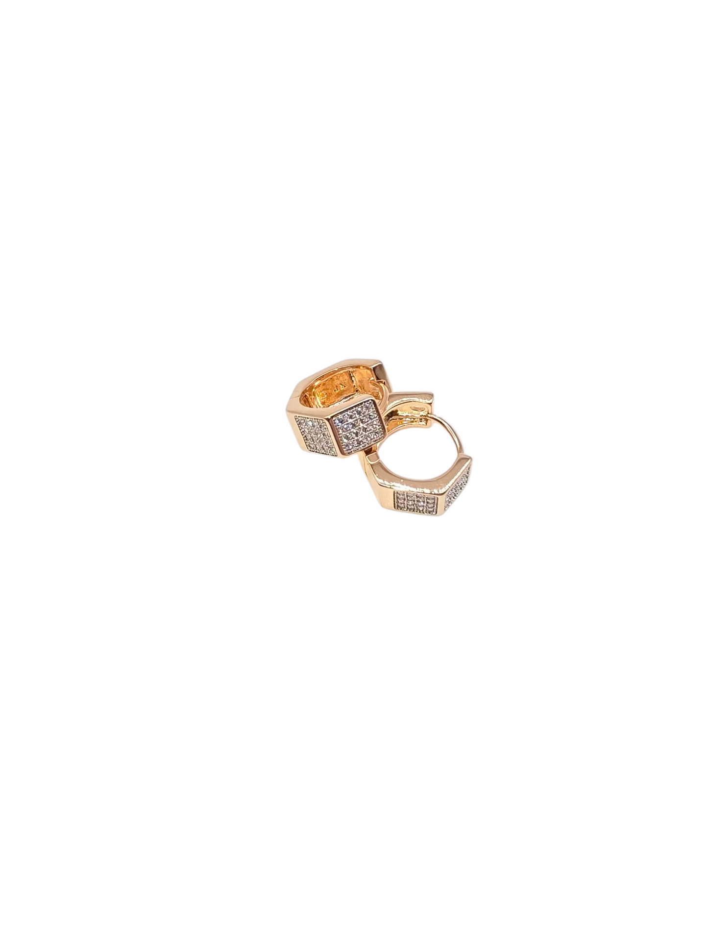 Ohrringe Hexogon Rose